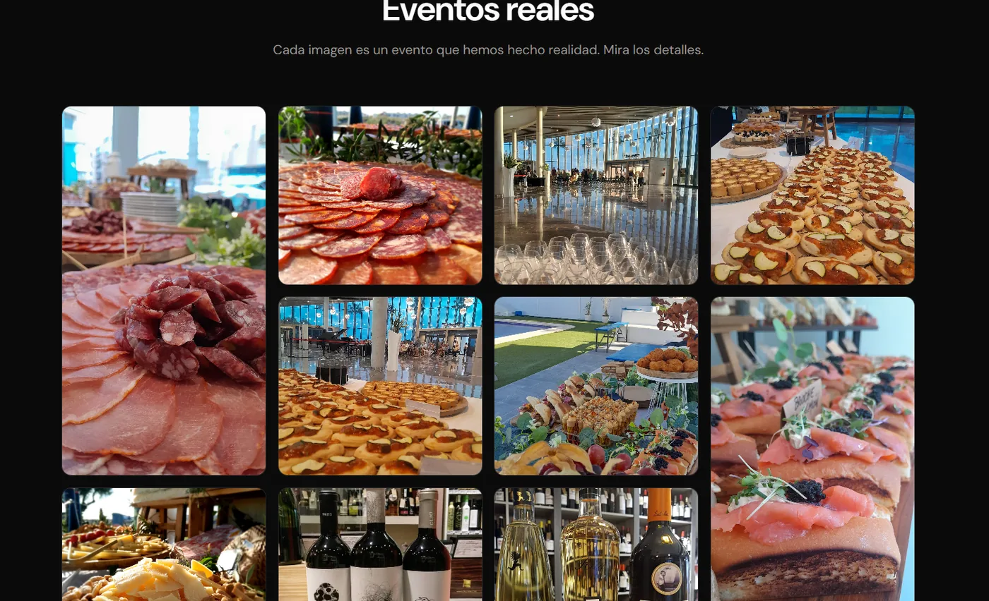 Galería de eventos en la web de Qtal Gourmet